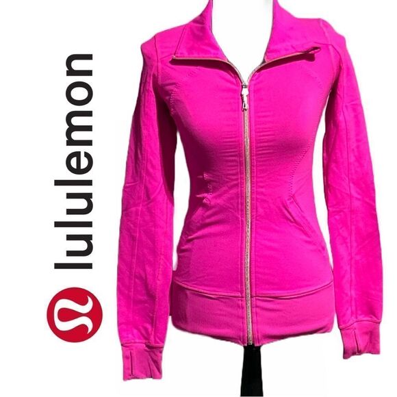 Lululemon‎ Athletica Neon Pink Zip Front Jacket - Picture 1 of 3